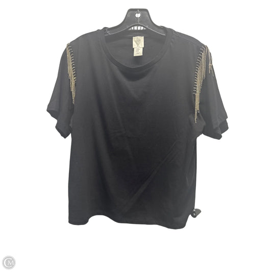 Top Short Sleeve By Joie In Black & Silver, Size: M