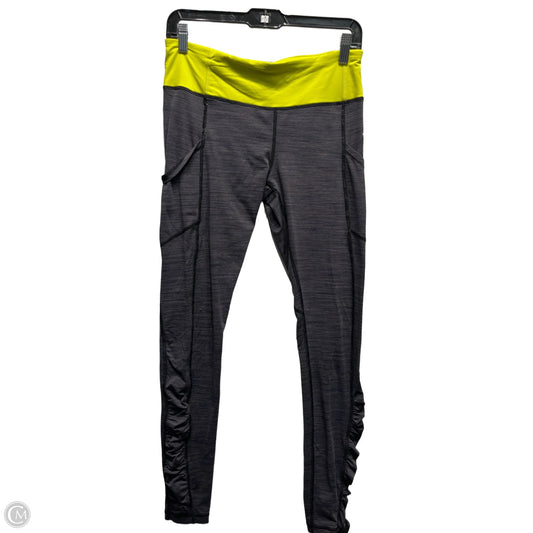 Athletic Leggings By Lululemon In Black & Yellow, Size: S