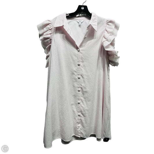 Dress Casual Short By Crown And Ivy In Pink & White, Size: Xl