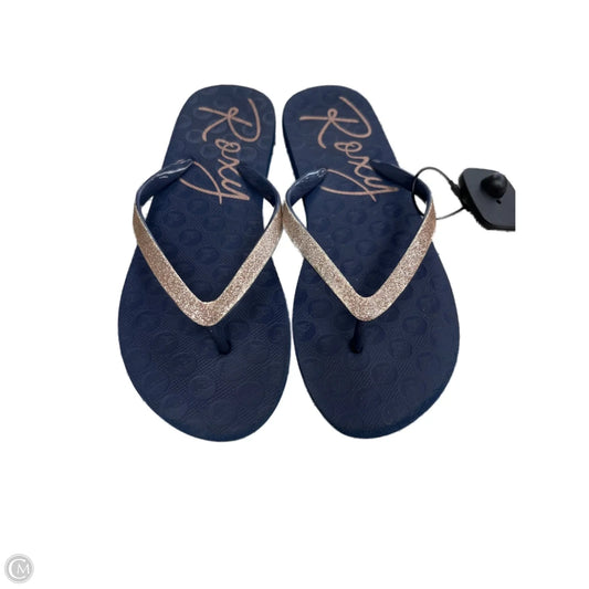 Sandals Flip Flops By Roxy In Navy, Size: 6