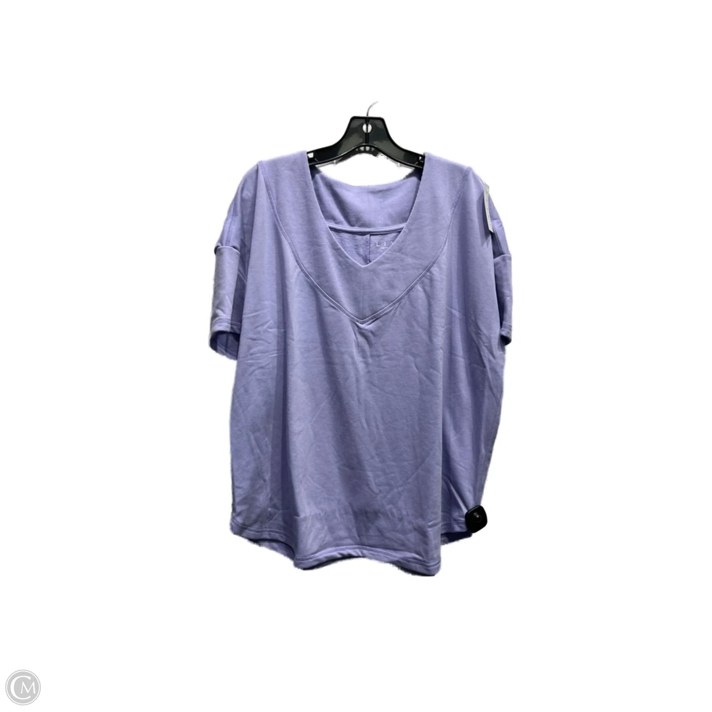 Top Short Sleeve By Livi Active In Purple, Size: 14