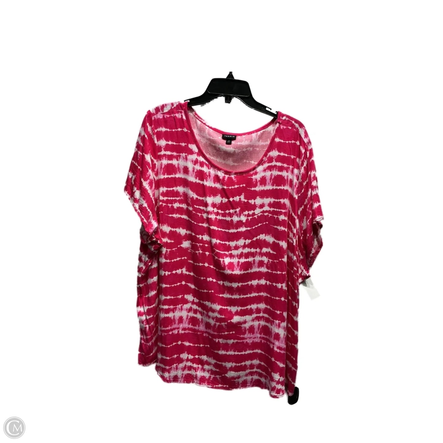 Top Short Sleeve By Torrid In Pink & White, Size: 4
