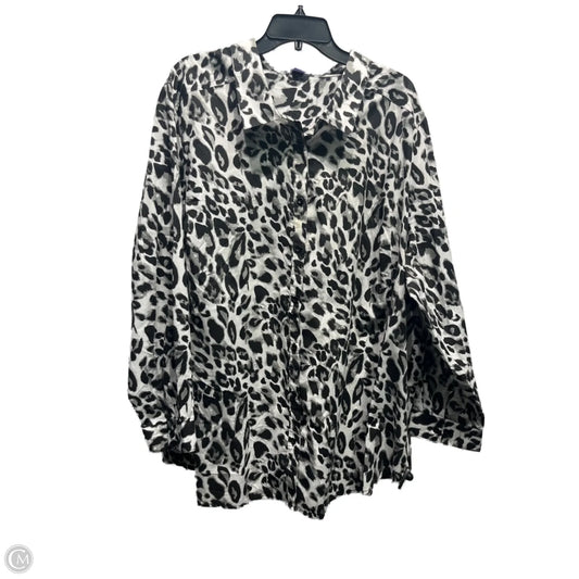 Top Long Sleeve By Romans In Black & Grey, Size: 3x