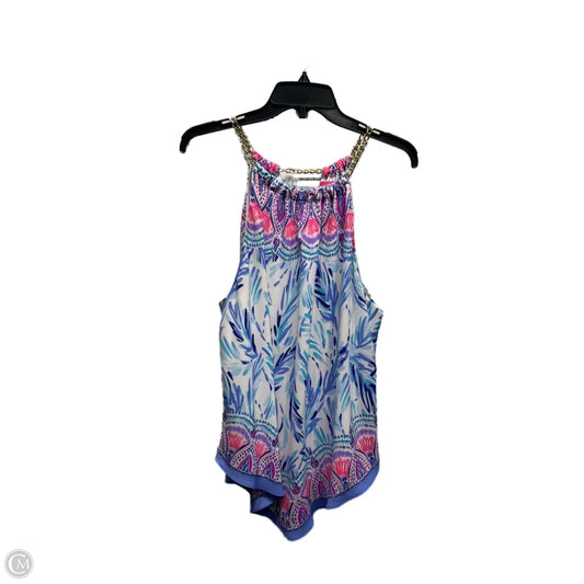 Top Sleeveless Designer By Lilly Pulitzer In Blue & White, Size: Xl