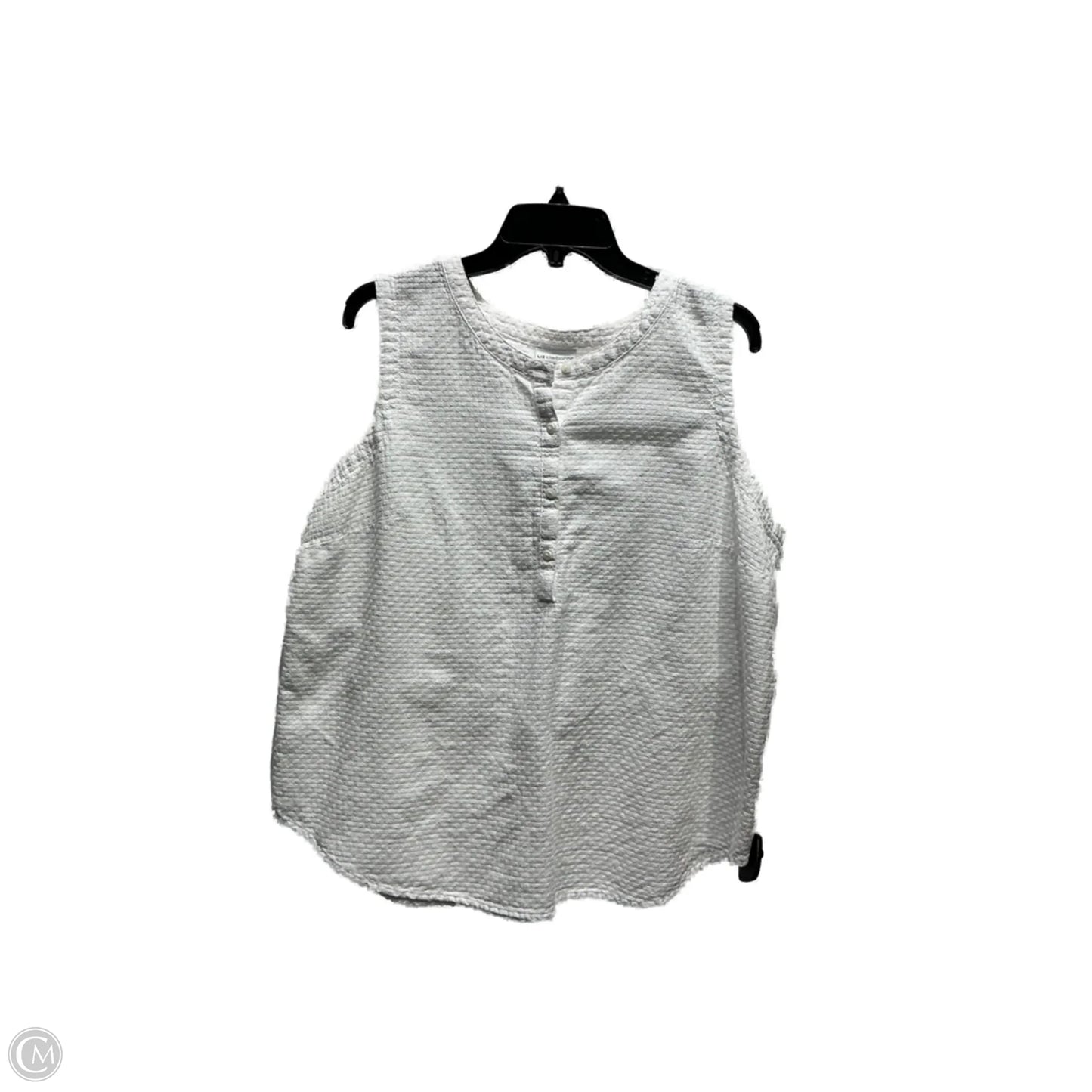 Top Sleeveless By Liz Claiborne In White, Size: Xl