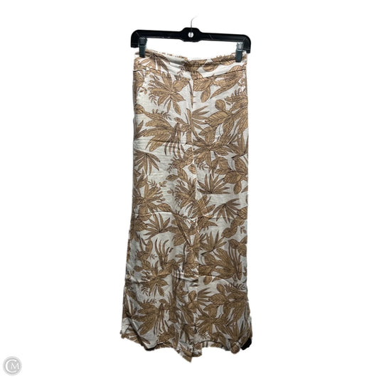 Pants Linen By Nicole Miller In Tan & White, Size: Xs