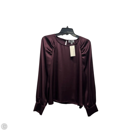 Top Long Sleeve By Evereve In Maroon, Size: M