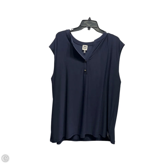 Top Sleeveless By Anne Klein In Navy, Size: 2x