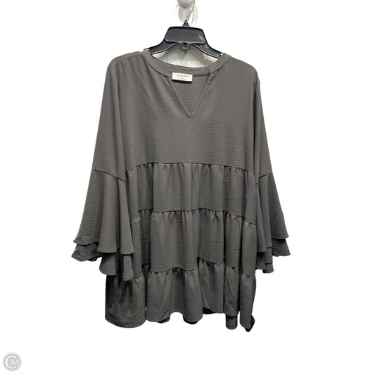 Tunic Long Sleeve By Zenana In Grey, Size: Xl