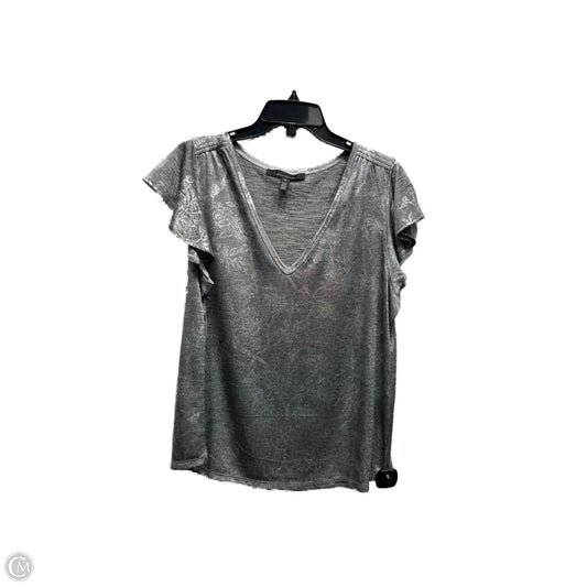 Top Short Sleeve By White House Black Market In Silver, Size: Xl
