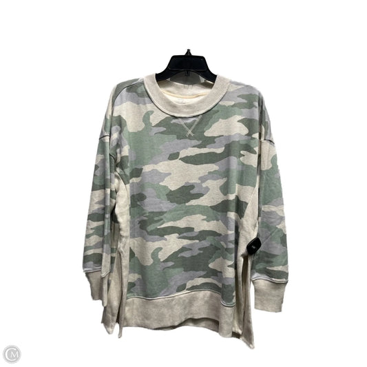 Sweatshirt Crewneck By Aerie In Cream & Green, Size: M