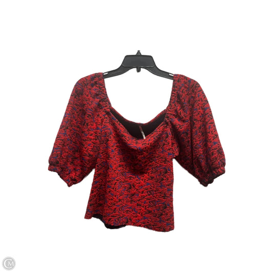 Top Short Sleeve By Free People In Blue & Red, Size: M