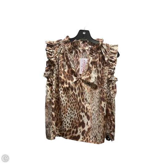 Top Short Sleeve By Olivaceous In Brown & White, Size: S
