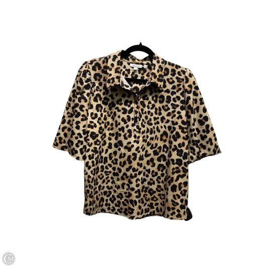 Top Short Sleeve By Chicos In Black & Brown, Size: 14
