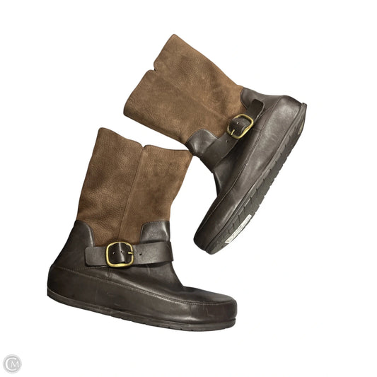 Boots Mid-calf Flats By Fitflop In Brown, Size: 10