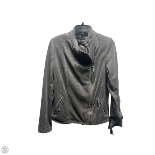 Jacket Moto By Adrienne Vittadini In Grey, Size: Xs