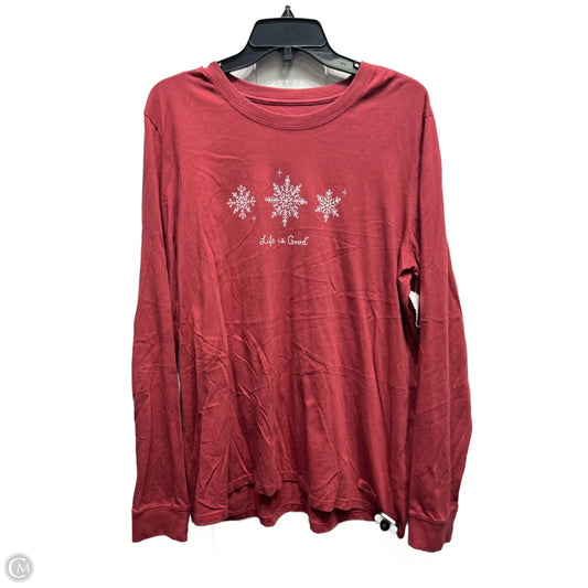 Top Long Sleeve Basic By Life Is Good In Red, Size: Xl