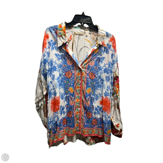 Top Long Sleeve By Soft Surroundings In Blue & Orange, Size: Xl