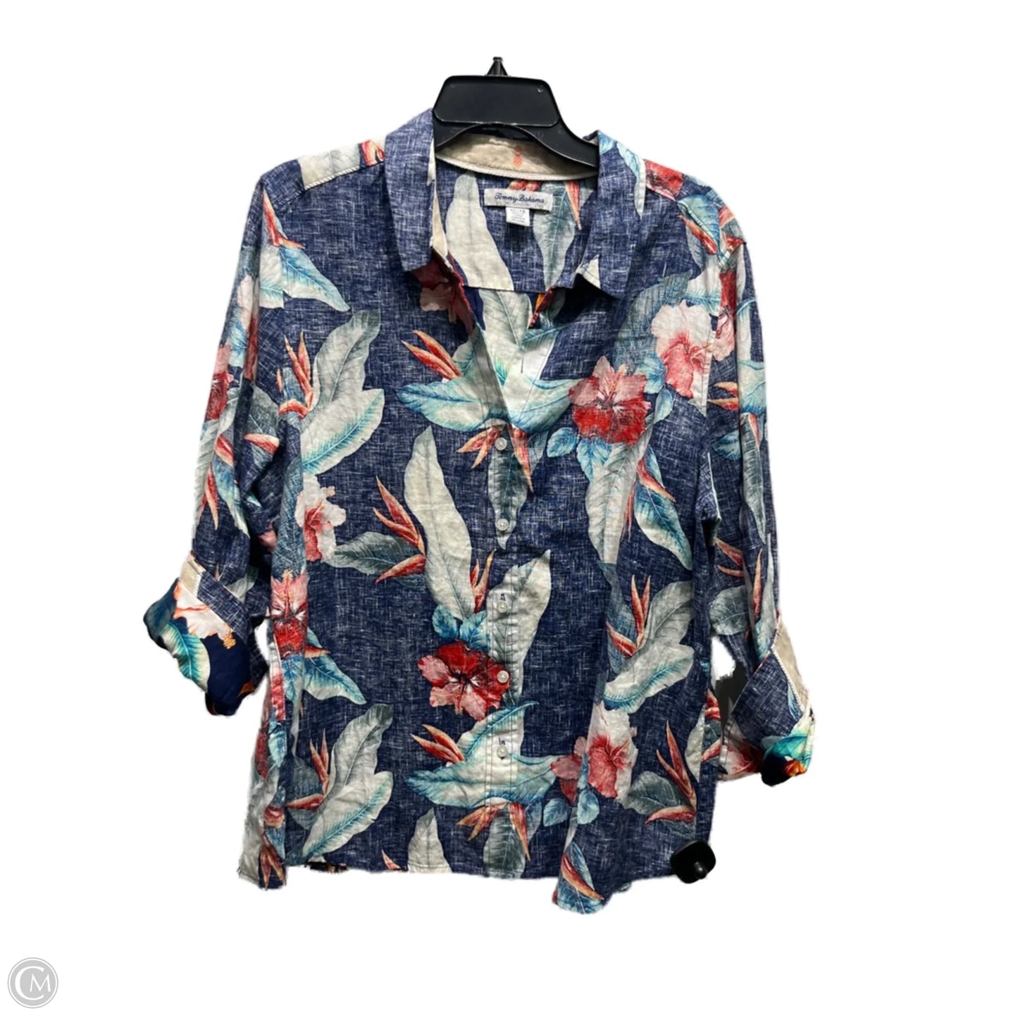 Top Long Sleeve By Tommy Bahama In Blue & Red, Size: Xl