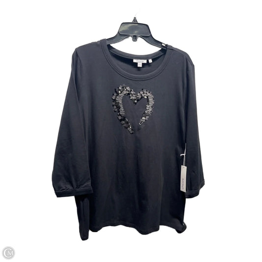 Top Long Sleeve By Chicos In Black, Size: Xl