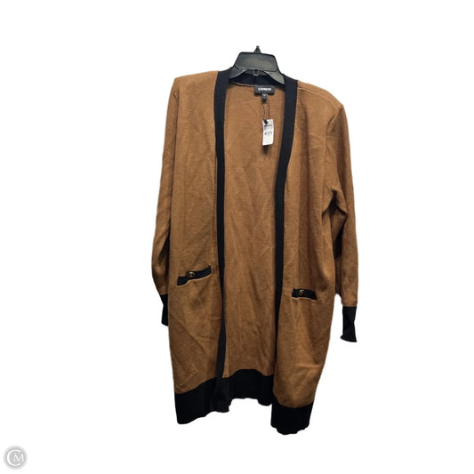 Sweater Cardigan By Express In Black & Brown, Size: L