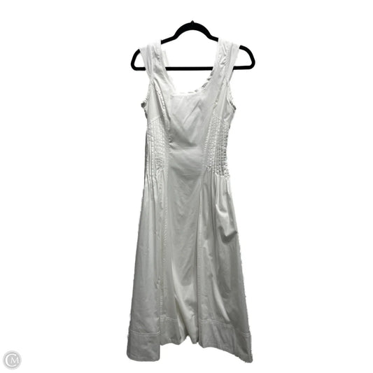 Dress Casual Midi By Anthropologie In White, Size: Xxs