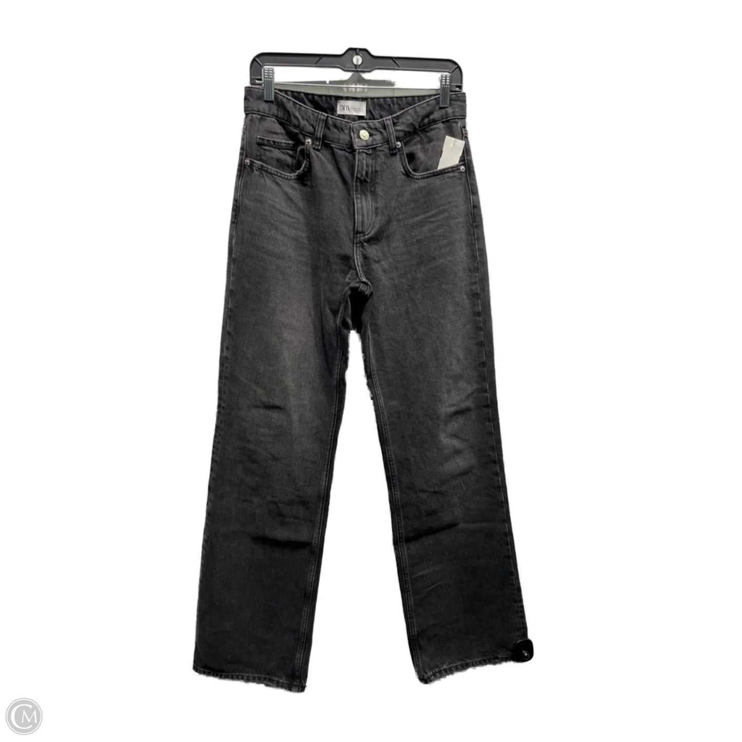 Jeans Straight By Zara In Black Denim, Size: 6