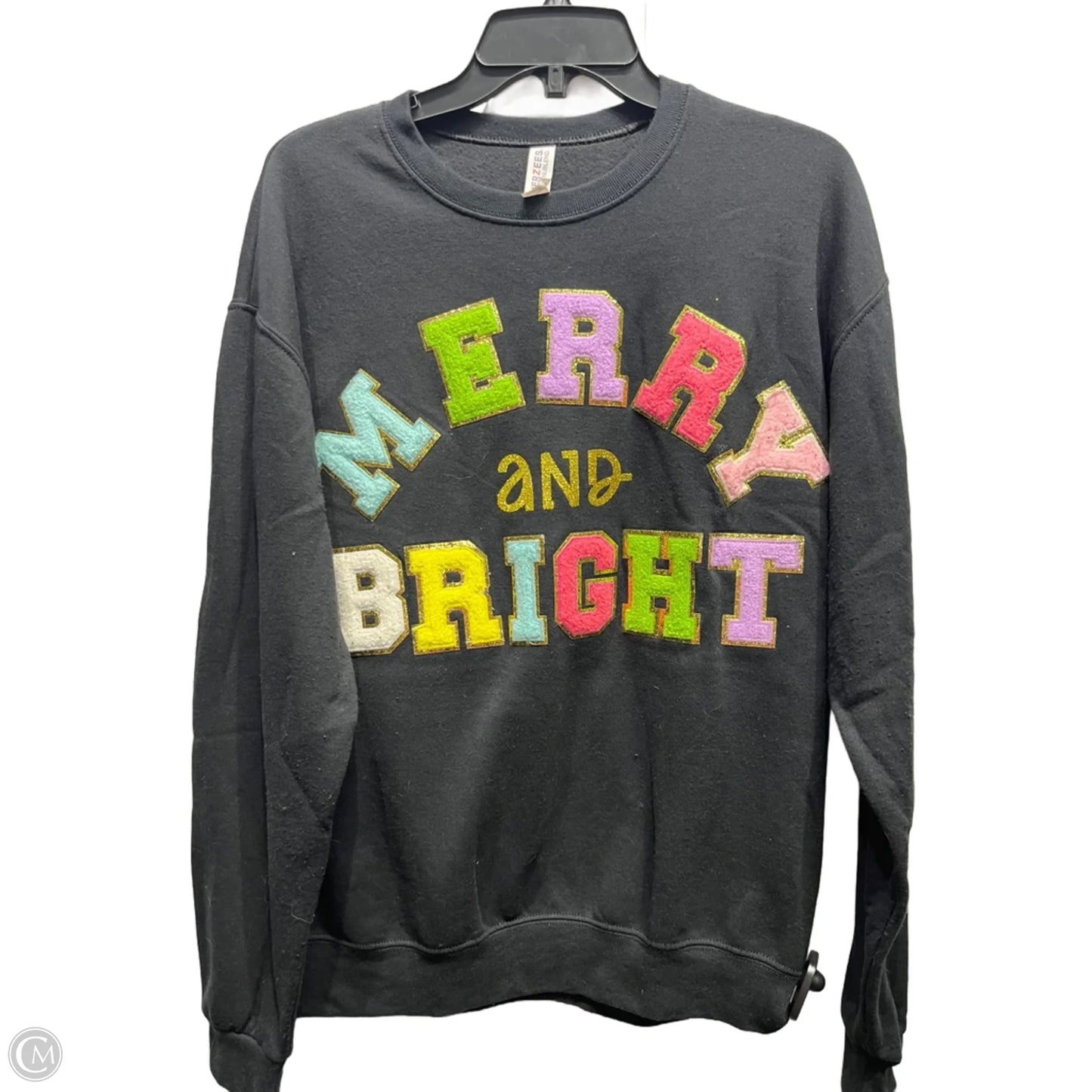 Sweatshirt Crewneck By Jerzees In Black & Green, Size: M