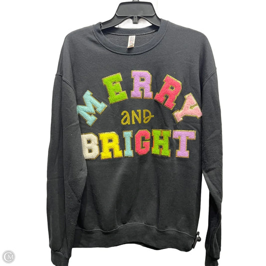 Sweatshirt Crewneck By Jerzees In Black & Green, Size: M