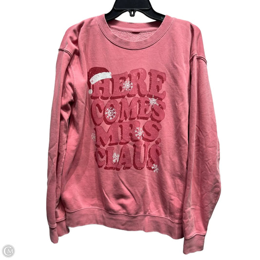 Sweatshirt Crewneck By Clothes Mentor In Pink, Size: M