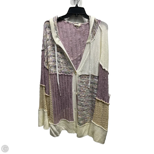 Sweater Cardigan By Pol In Purple, Size: 3x