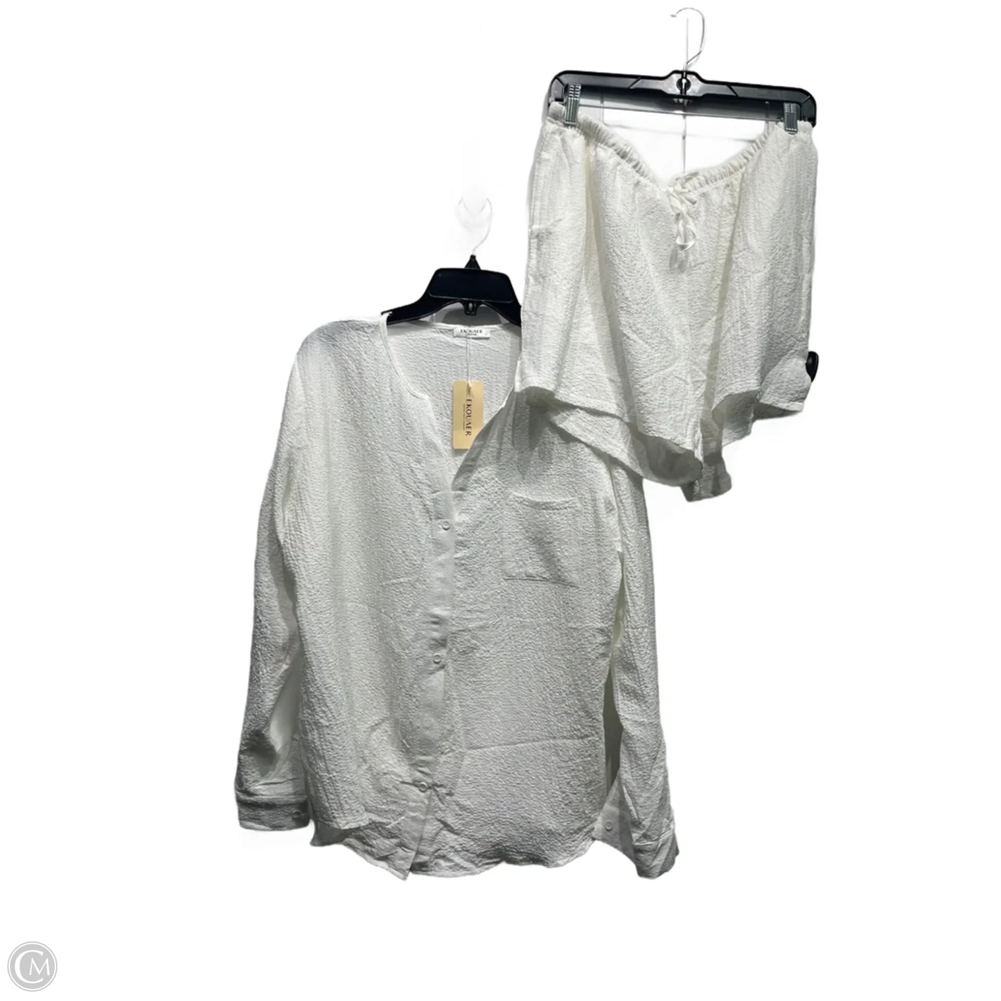 Shorts Set By Ekouaer In White, Size: Xl
