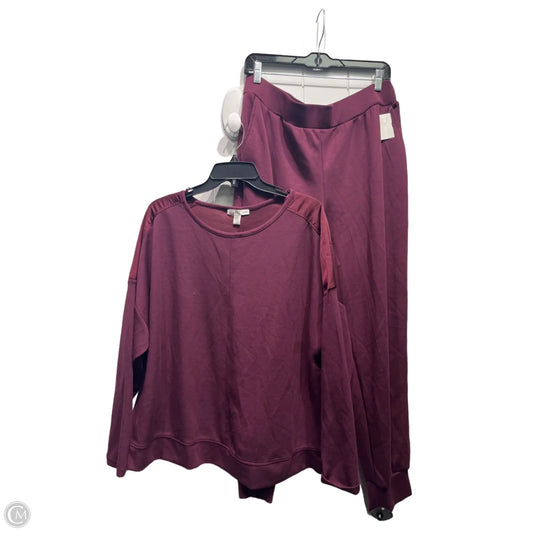 Lounge Set Pants By Spense In Maroon, Size: 1x