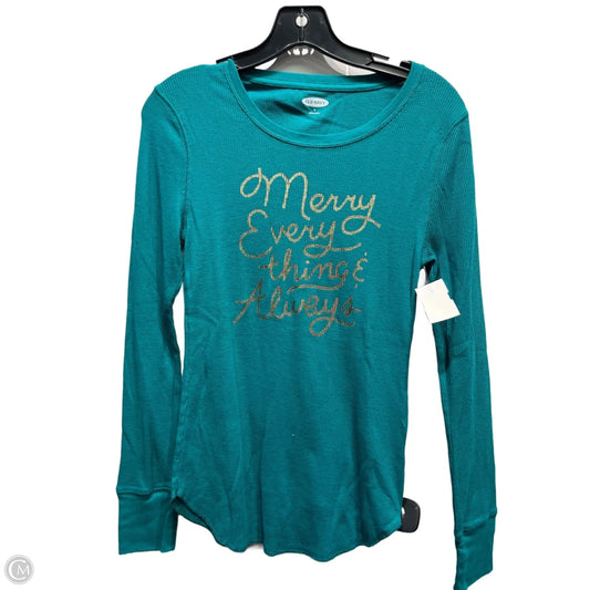 Top Long Sleeve Basic By Old Navy In Green, Size: S