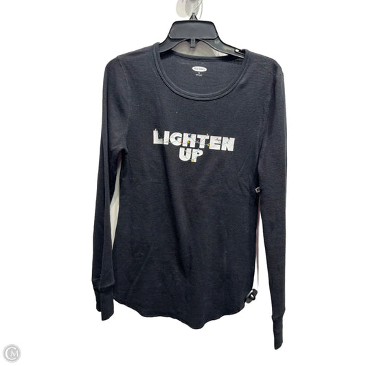 Top Long Sleeve Basic By Old Navy In Black & White, Size: M