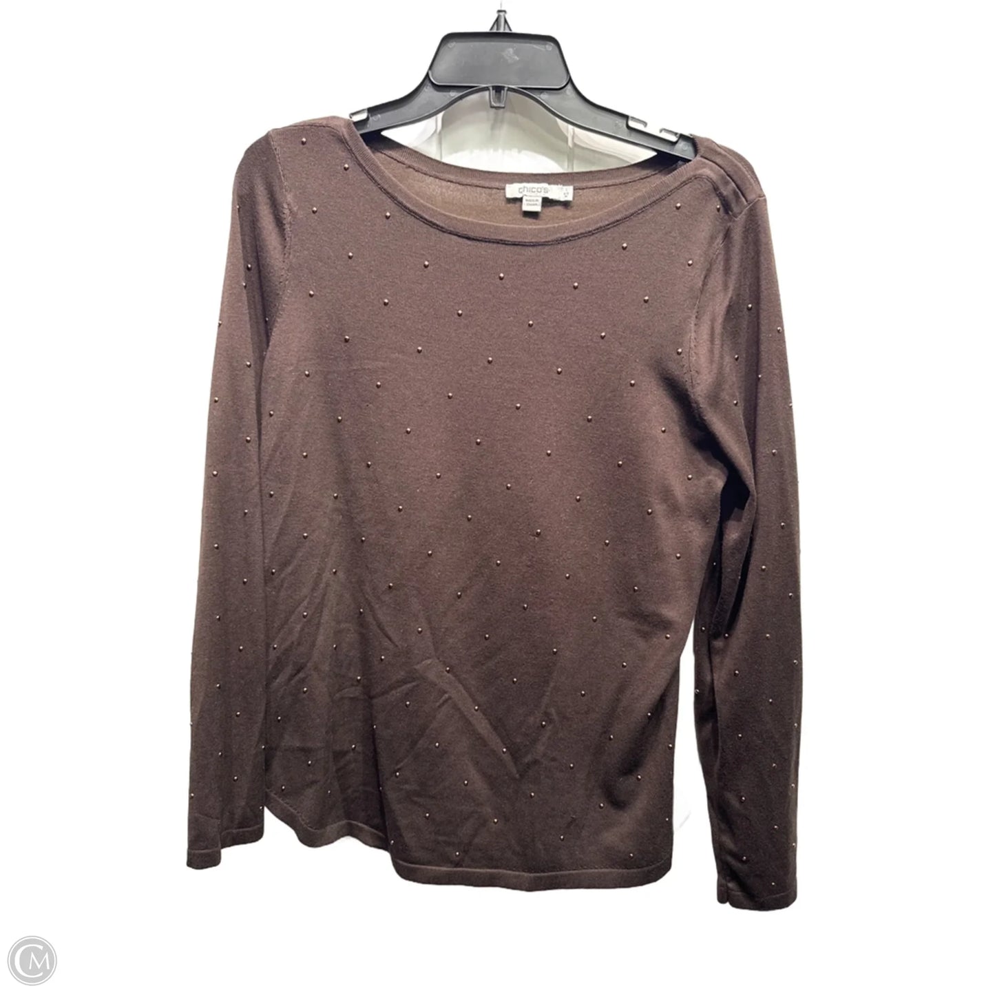Top Long Sleeve By Chicos In Bronze, Size: M