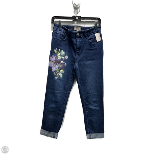 Jeans Cropped By Chicos In Blue Denim, Size: Xs