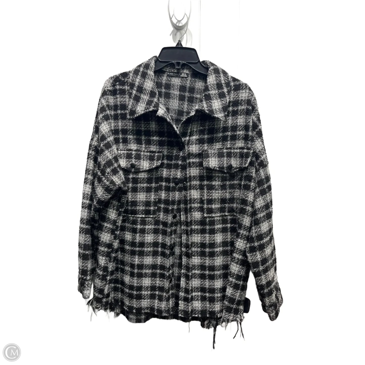 Jacket Shirt By Black Tape In Black & White, Size: Xl