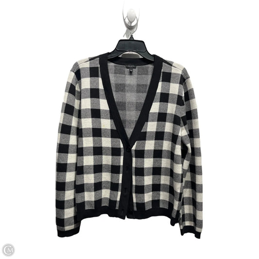 Sweater Cardigan By Talbots In Black & White, Size: L