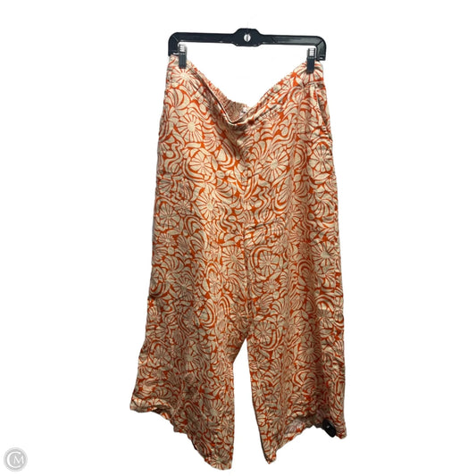 Pants Linen By Rachel Zoe In Orange & White, Size: Xl