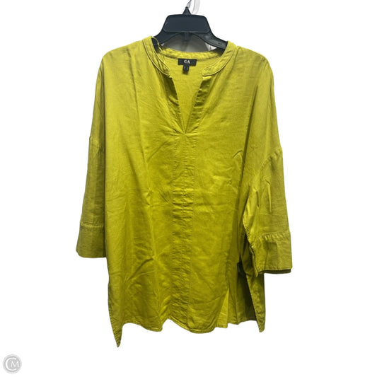 Top 3/4 Sleeve By c & a In Green, Size: 16