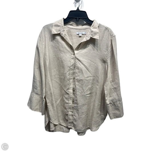 Top 3/4 Sleeve By Chicos In Tan, Size: 16