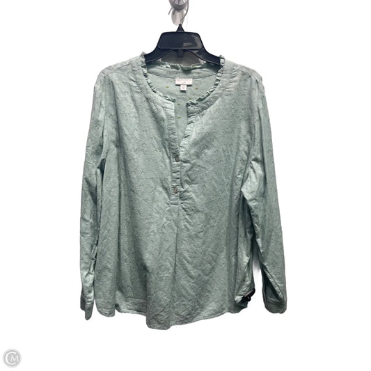 Top Long Sleeve By J. Jill In Green, Size: Xl