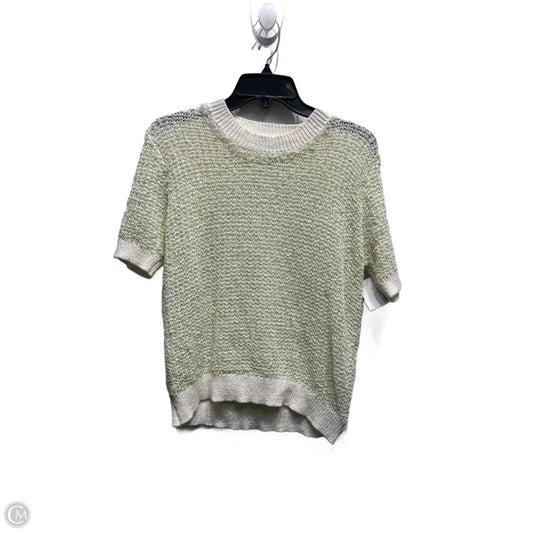 Sweater Short Sleeve By amanda royal In Green & White, Size: L