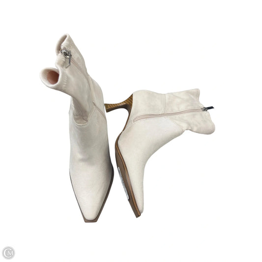 Boots Ankle Heels By ZBY In Cream, Size: 7