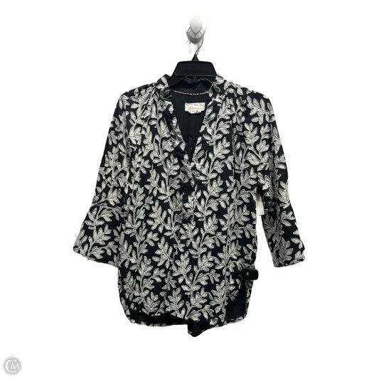 Top 3/4 Sleeve By Anthropologie In Black & White, Size: S