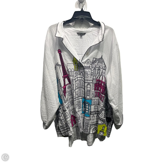 Top Long Sleeve By John Mark In Blue & Pink, Size: 2x