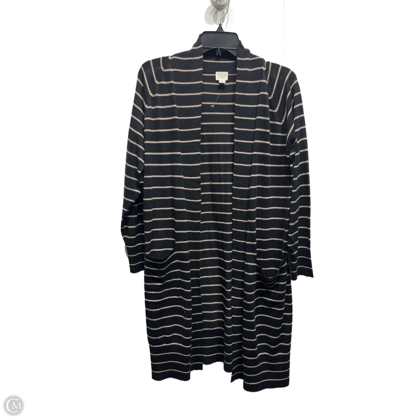 Sweater Cardigan By A New Day In Black & Cream, Size: S