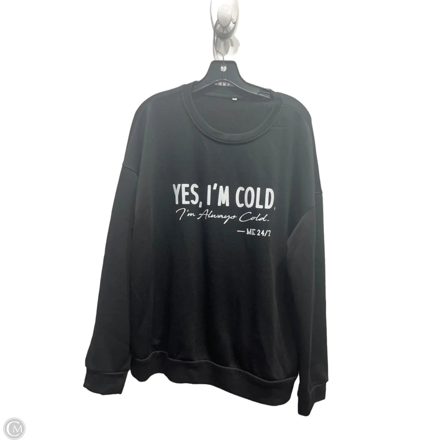 Sweatshirt Crewneck By Clothes Mentor In Black & White, Size: Xxl