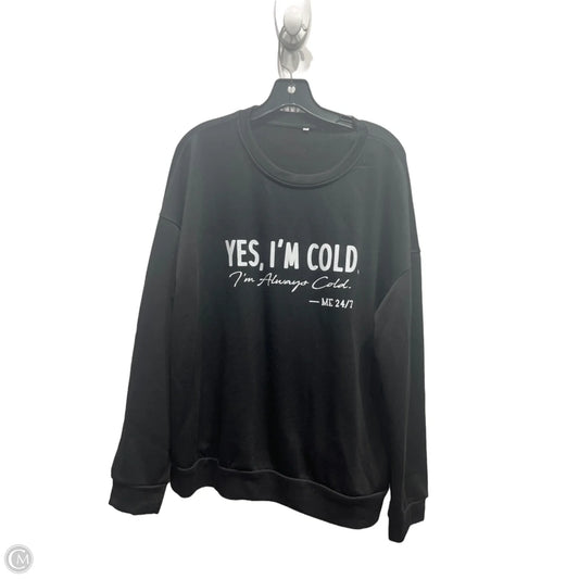 Sweatshirt Crewneck By Clothes Mentor In Black & White, Size: Xxl